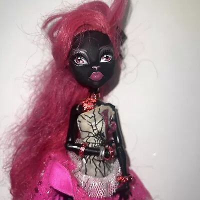 Monster High Doll 13 Wishes Catty Noir Pink Dress Hair NO Tail Incomplete • $15
