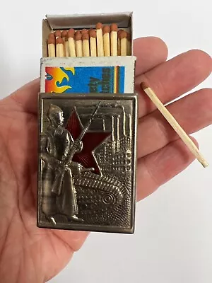 Vintage Antique Soviet Match Box Holder RKKA Agitation Match Safe Case Stamped • $42