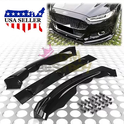 For 2013-2016 Ford Fusion Mondeo Gloss Front Bumper Body Kit Spoiler Lip 3pcs • $54.99