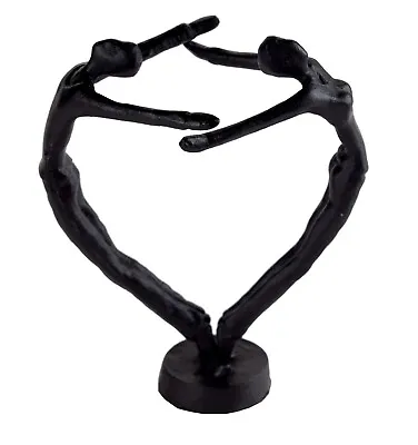 Cast Iron Lovers Couple Heart Shape Ornament Figurine Romantic Rustic Home Décor • £20.15