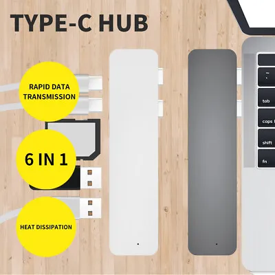 $25.99 • Buy USB 3.0 Type-C HUB 6 Port Powered Adapter High Speed Splitter For Macbook Pro
