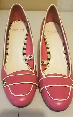 Merona Collection Leather Clarissa Heels 3 Inch Pumps Women's Shoe Size 9.5 Pink • $11.99