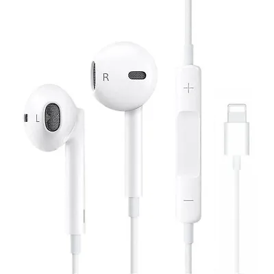 For IPhone Wired Headphones Earphones Microphone Call Volume Corded Ear Buds • £4.79