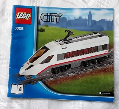 Lego High-speed Passenger Train Original Instruction Manual Book 4 Only • $11.40