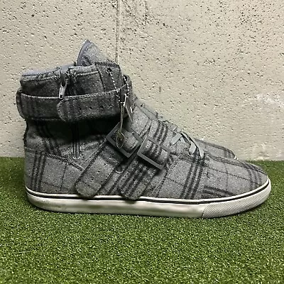 Radii Straight Jacket Grey Plaid High Top Sneakers Shoes Men’s 13 • $39.97