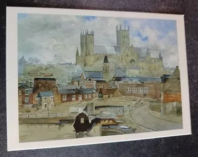 Postcard Lincoln From Brayford Pool By David Cuppleditch Painting Art Unposted • $8.95