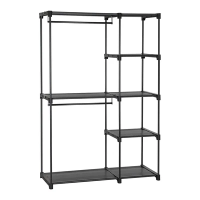 $89.95 • Buy Songmics Portable Closet Wardrobe With 2 Hanging Rods Black