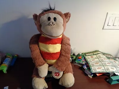 Mushabelly Chatter Red Yellow Striped Monkey Plush (With Sound) Zachary 2006 • $8.95