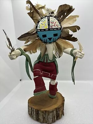 11” Sun Face KACHINA COTTONWOOD Doll Native American Feathers Dancing Unsigned • $39.99