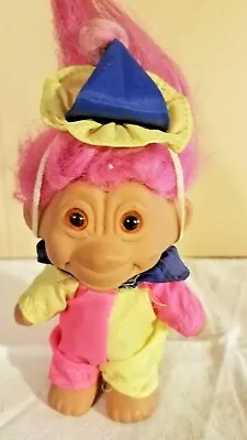 5  Unbranded Clown Troll Doll Pink Hair Pink Eyes Painted Crescent Moon On Belly • $7.99