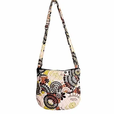 Vera Bradley Bag Cocoa Moss Saddle Hipster Quilted Shoulder Bag Retro Boho Purse • $30