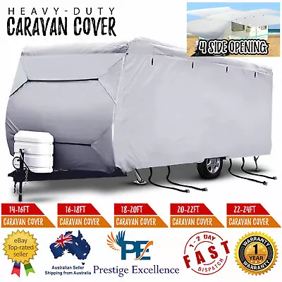 Caravan Cover Heavy Duty 4 Layer Waterproof Campervan Camper UV Resistant Covers • $146.52