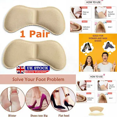 £2.48 • Buy Beige Shoes Heel Grip Pads Insoles Inserts Comfort Cushions Liners Self Adhesive