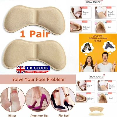 £2.48 • Buy Beige Shoes Heel Grip Pads Insoles Inserts Comfort Cushions Liners Self Adhesive
