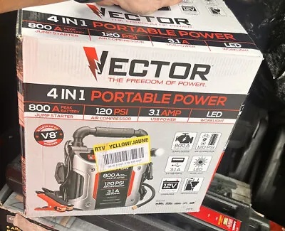 Vector Portable Power 4 In 1 Battery Charger And Maintainer 800A 120 PSI LED 12v • $99.98