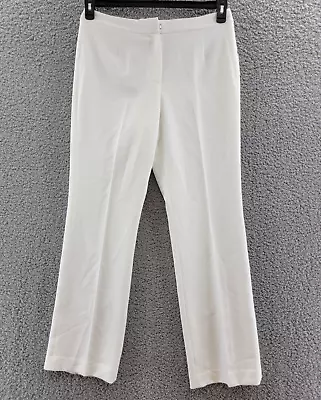 KASPER Kate Stretch Crepe Pants Women's 8 Vanilla Ice Straight Leg High Rise~ • $37.50