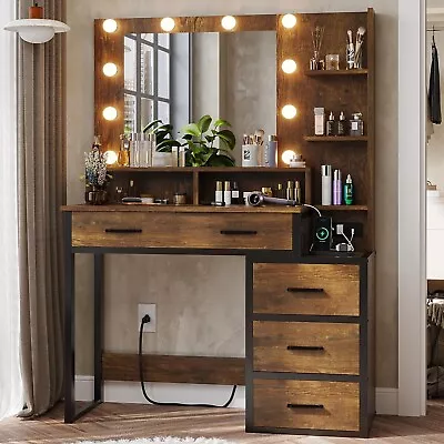 Vintage Makeup Vanity With Lights In 3 Colors Vanity Desk With Large Mirror • $209.97