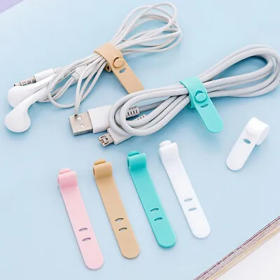 £2.66 • Buy EG_ 4Pcs Cable Clip Desk Tidy Winder Earphone Organizer Wire USB Charger Holder 