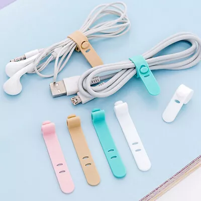 EG_ 4Pcs Cable Clip Desk Tidy Winder Earphone Organizer Wire USB Charger Holder  • £3.02