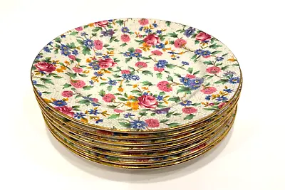 8 ROYAL WINTON GRIMWADES OLD COTTAGE CHINTZ ENG BREAD PLATES Floral Roses 6 3/8” • $35