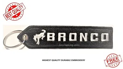 BRONCO FORD Truck Keychain Key Tag Double Sided Embroidery 4x4 FOB Locator USA • $10.95