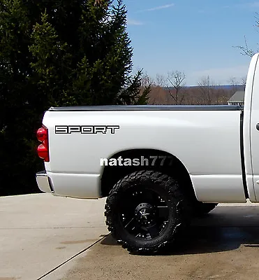 SPORT TRUCK Bed Vinyl Decal Sticker Emblem Logo 4x4 Pickup - BLACK (Fits: DODGE) • $29.95