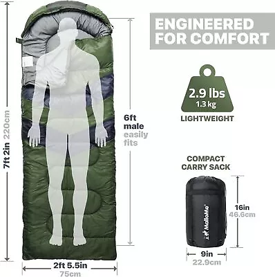 Cozy Ultralight Backpacking Sleeping Bag Cold & Warm Lightweight Compact • £34.99