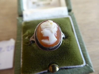 £12.99 • Buy Vintage Solid Silver Ladies Cameo Set Ring