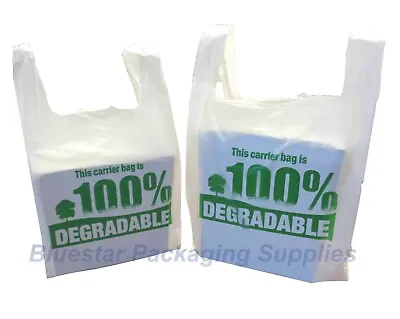 100% Degradable Eco Plastic Shopping Vest Carrier Bags Large / X Large • £47.50