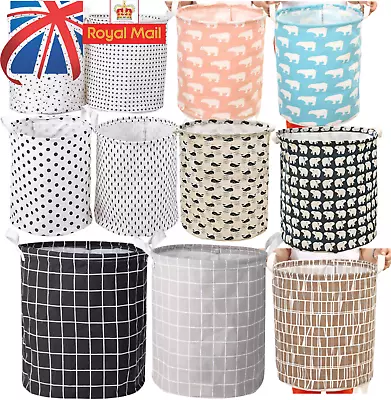 Foldable Laundry Basket Washing Basket Hamper Bin Dirty Clothes Storage Bag Box • £6.99