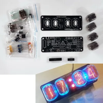 £68.04 • Buy DIY KIT With Tubes Nixie Clock  4x IN-12 + INS-1 RGB Backlight Alarm *All Parts*