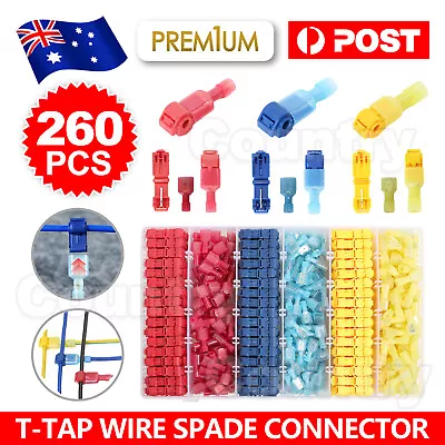 260PCS T-Tap Electrical Wire Crimp Terminals Quick Splice Cable Connectors Ki • $16.95