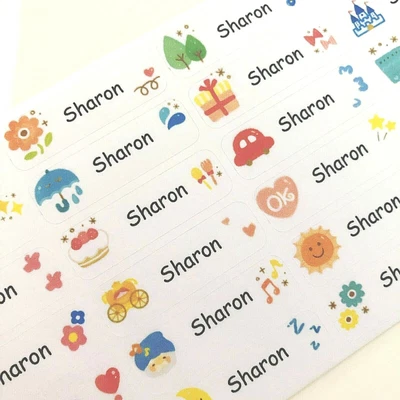 $4.99 • Buy Personalised Name Stickers Waterproof Back To School Kids Cartoon Labels