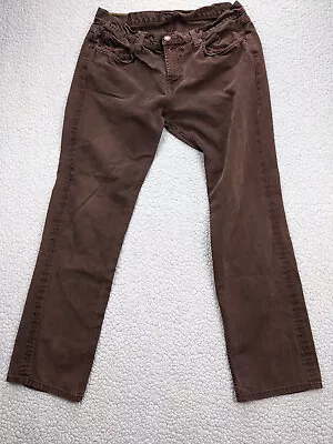 J Brand KANE Hawthorne STRAIGHT Mens 36x32 Brown Jeans Mid Rise Dark Wash • $19.94