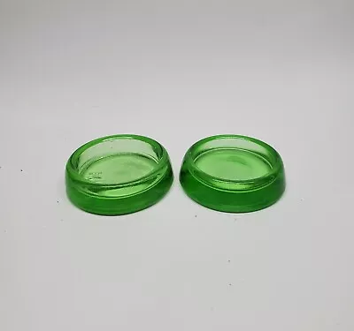 2 3/8  Hazel Atlas Green Uranium Glass Furniture Coaster Castor Floor Protector • $22