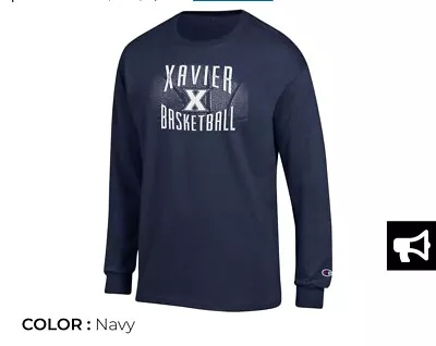 Xavier University Long Sleeve Basketball Shirt. NWT. Navy.Adult Small. Free Ship • $21