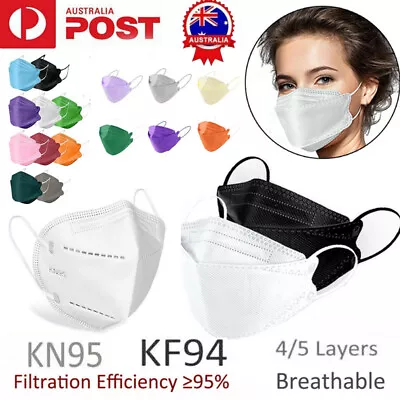 $28.17 • Buy KF94 N95 KN95 P2 Mask ✅ Certified Disposable Respirator 3D Face Masks 4/5 Layers