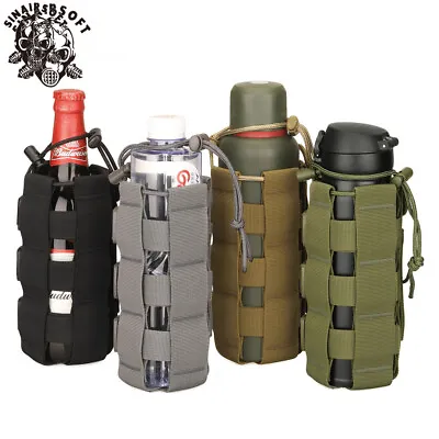 0.8L Outdoor Tactical Water Bottle Pouch Molle Drinking Canteen Cover Kettle Bag • $9.99
