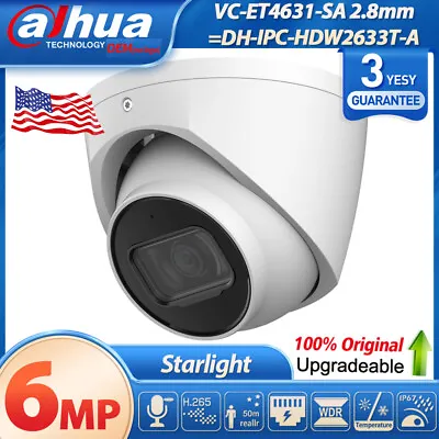 6MP DAHUA OEM IPC-HDW2633T-A Starlight MIC IP Camera Home Surveillance IDmss US • $75.05