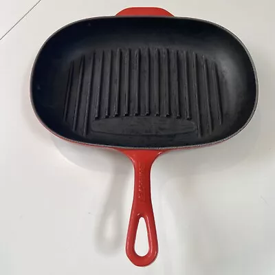 Le Creuset Griddle / Grillade Pan In Cerise Red 13” X 9” Oval. Single Handle. • £29.99