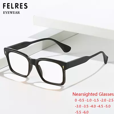 Unisex Square Blue Light Blocking Myopia Nearsighted Glasses Full Frame Glasses • $8.98