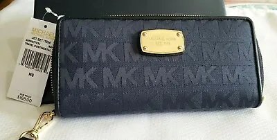 Authentic Michael Kors Jet Set Travel Continental Zip Around Navy ( 35h5gtte3j ) • $120