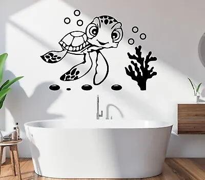 £4.39 • Buy Wall Sticker Bathroom Turtle Art Home Décor Decals DIY Art Animals Quotes Vinyl