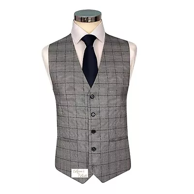 £45 • Buy NEW Benetti Check Maradona Waistcoat - Weddings / Ascot / Formal / Smart