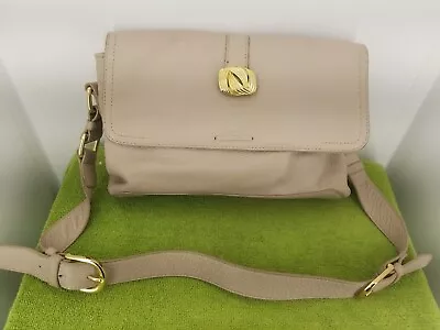 Vince Camuto Tan With Gold Tone Shoulder Bag Soft Real Leather Nice N Soft • $16.99