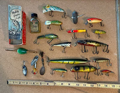 Vtg Fishing Lure Lot Millsite Poe Sea Hawk Rabble L&S Creek Chub DevilsHorse Ect • $38