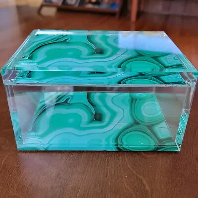 Anna New York Lucite Malachite Box By Rablabs Amostra • $215