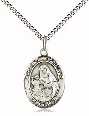 Madonna Del Ghisallo Medal 3/4  Fine Pewter 18  Rhodium Plate Clasp Chain • $34