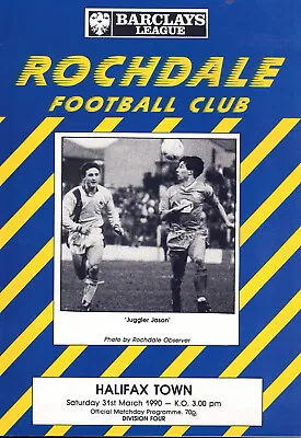 Rochdale V Halifax Town 31/03/1990 • £3.50