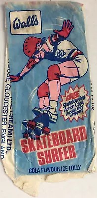 Skateboard Surfer 1979 Walls Ice Cream Original UK Ice Lolly Wrapper (VerC) Good • £69.99